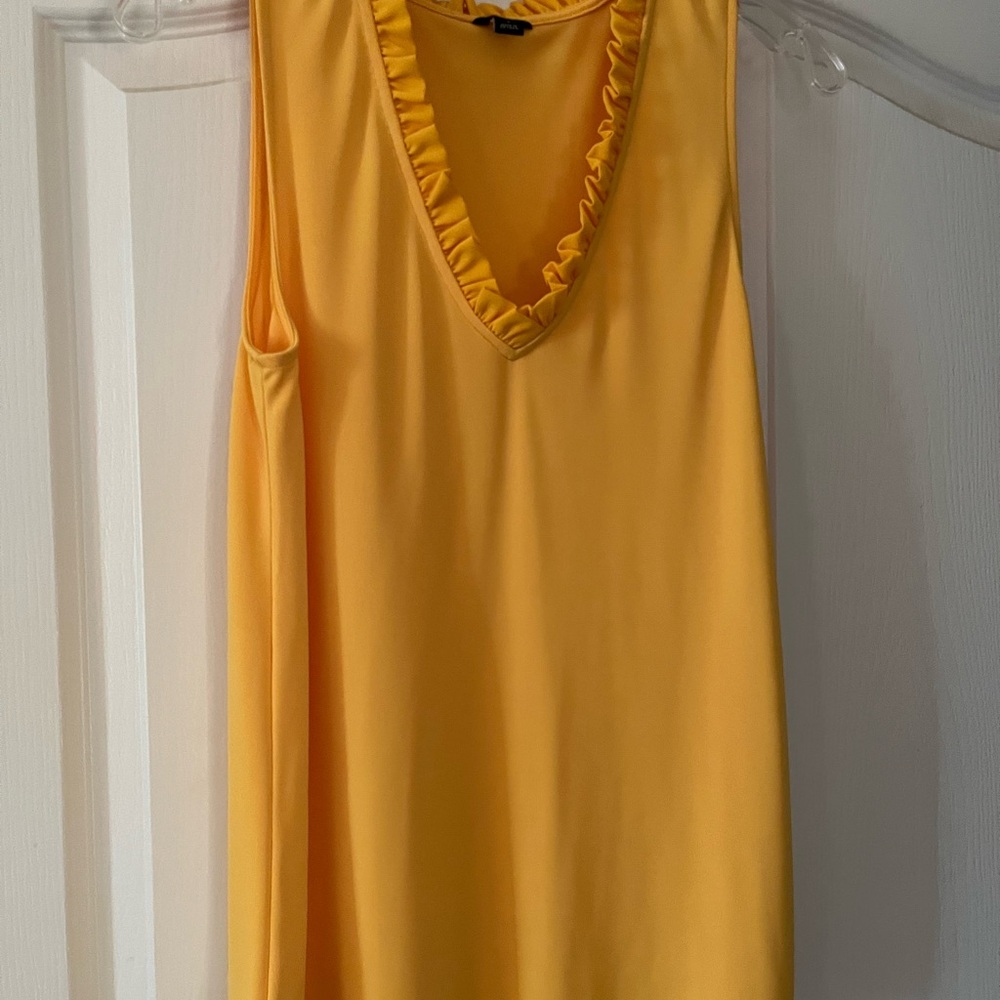 Ann Taylor Yellow Ruffled Tank Top